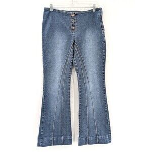 Gasoline Vintage Side Zip Mid Rise Flare Jeans Grunge 90's Y2K Size 11 30x30